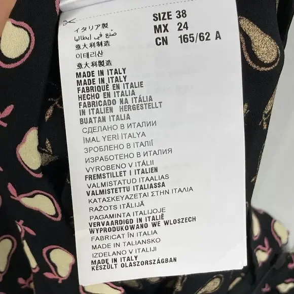 NWOT MIU MIU Skirt 38/US~S ITALY Logo-Spell-Out-Writing Pear-Print Maxi Midi Zip